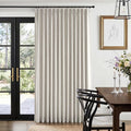 Pinch Pleated Full Blackout Faux Linen Curtains 90 Inches Long | Beige by 100BlackoutShield
