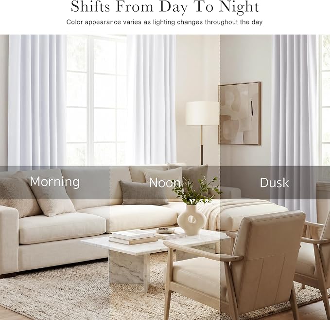 PONY DANCE 50% Blackout Window Curtain Panels - 42 W x 72 L Pure White Light - Image 7