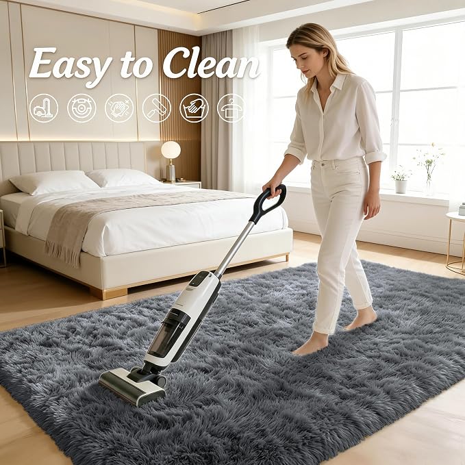 OLANLY 3x4 Machine Washable Accent Rug, Soft Fluffy Shaggy Area Rug - Image 6