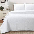 Cozy Line Home Fashions 100% Cotton Matelasse Medallion Solid White Luxury Chic by CozyLineHomeFashions