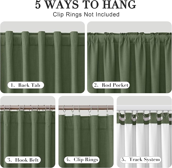 Joywell 100% Blackout Linen Curtains 84 Inch - Image 3
