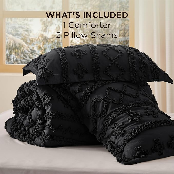 Bedsure Tufted Boho Comforter Set Oversized Queen - Image 7