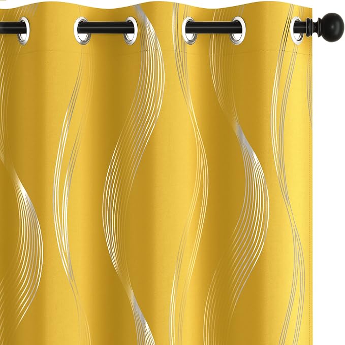 Deconovo Curtains for Living Room, Pattern Blackout Curtains 45 Inches Long | by Unknown