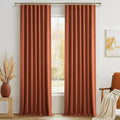 Fall Burnt Orange Curtains Blackout 86 Inches Long 2 Panels Set, Terracotta by QJMYDECO