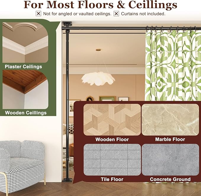 Goovilla Room Divider for Room Separation, 4-10ft 28-114inch, Adjustable - Image 6