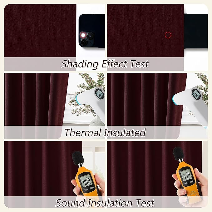 100% Blackout Curtains 120 Inch Length 2 Panels Set - Image 5