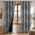 Deconovo Silver Foil Wave Pattern Total Blackout Curtain Panels, Living Room by Unknown