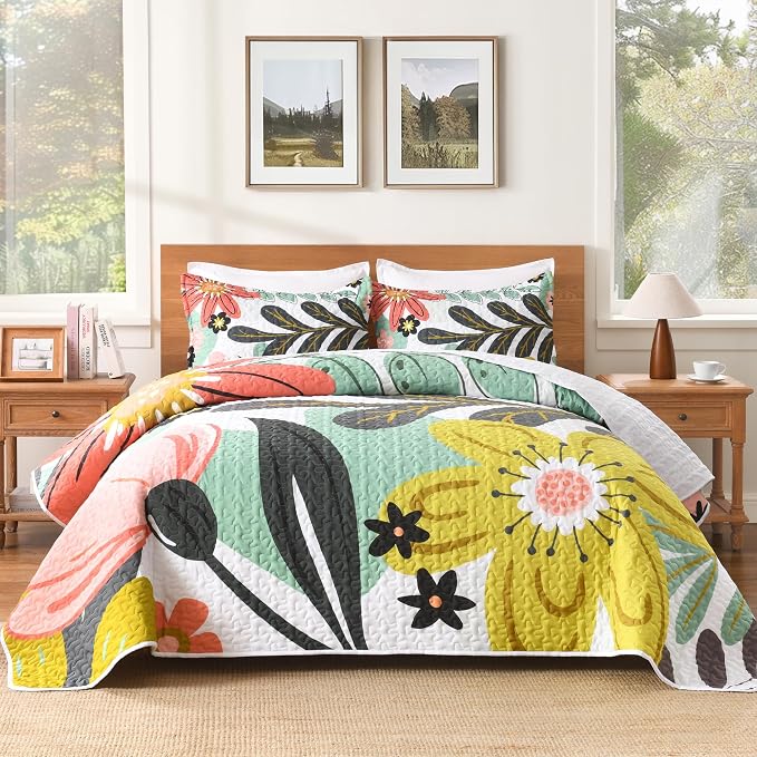 Quilt Queen Size, Reversible Polyester Coverlet Set by Andency