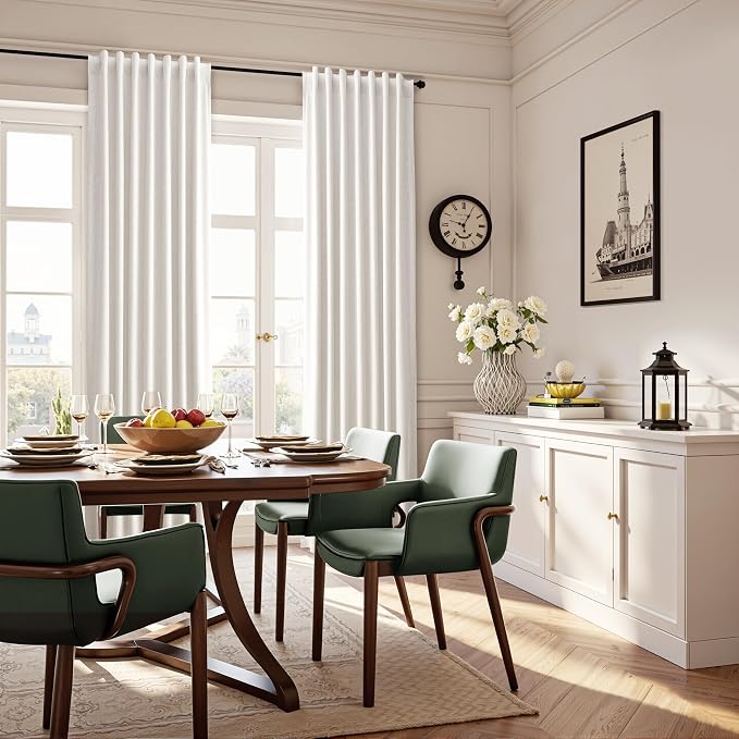 Cream Natural Linen 100% Blackout Kitchen Curtains 45 Inch Length Short Modern - Image 8