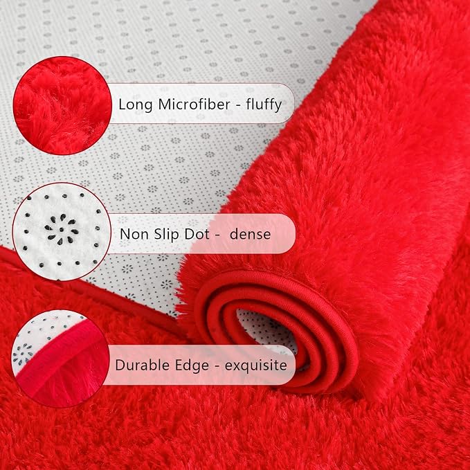 Chicrug Soft Area Rugs for Bedroom Living Room Plush Fluffy Rug 2x4 | Shag - Image 4