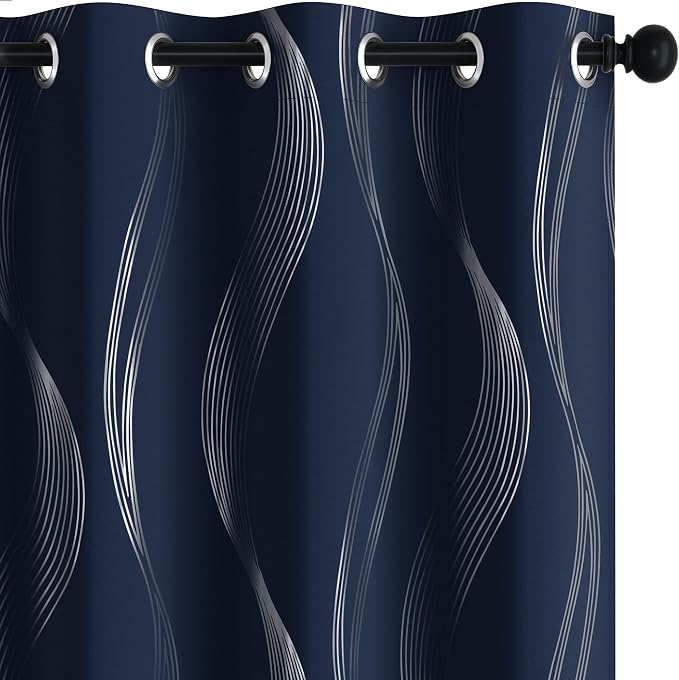 Deconovo Curtains for Living Room, Pattern Blackout Curtains 90 Inches Long | by Unknown