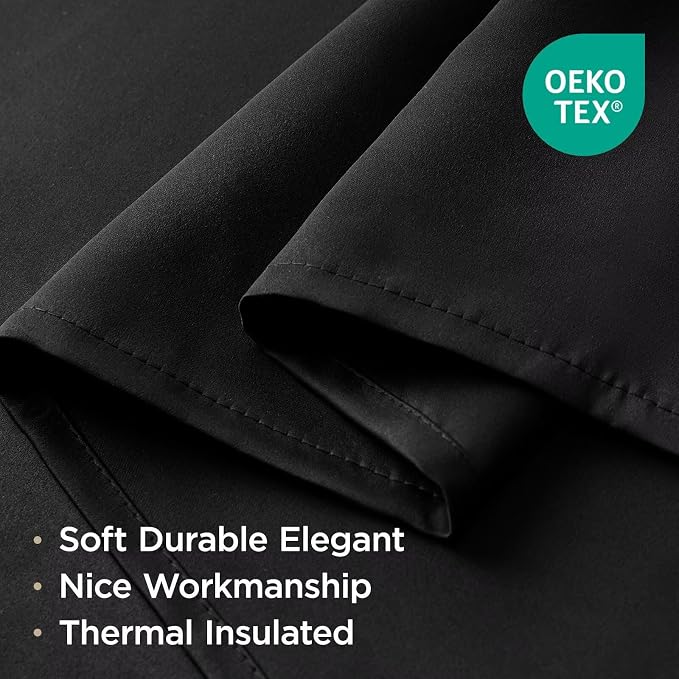 CUCRAF Black Blackout Curtains 90 inch Length 2 Panels Set, Rod Pocket Room - Image 5