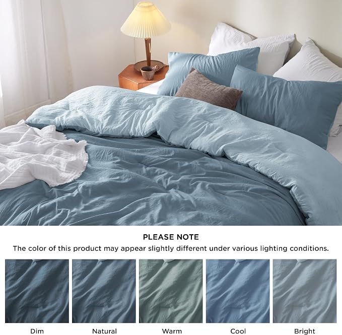 Bedsure California King Comforter Set, Mineral Blue Soft Prewashed Bedding - Image 7