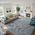 Light Grey 10x14 Area Rugs for Living Room, Fluffy Rug Large Bedroom Carpet | by Yongyangjuxi