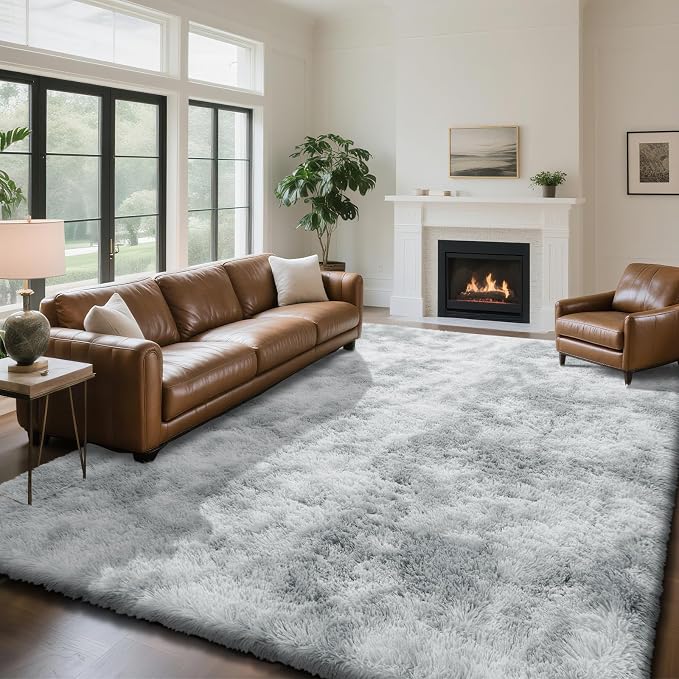 Mottled Light Grey 10x14 Area Rugs - Image 2