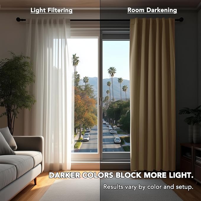 Deconovo Blackout Curtains for Bedroom 108 Inches Long | Back Tab and Rod - Image 7
