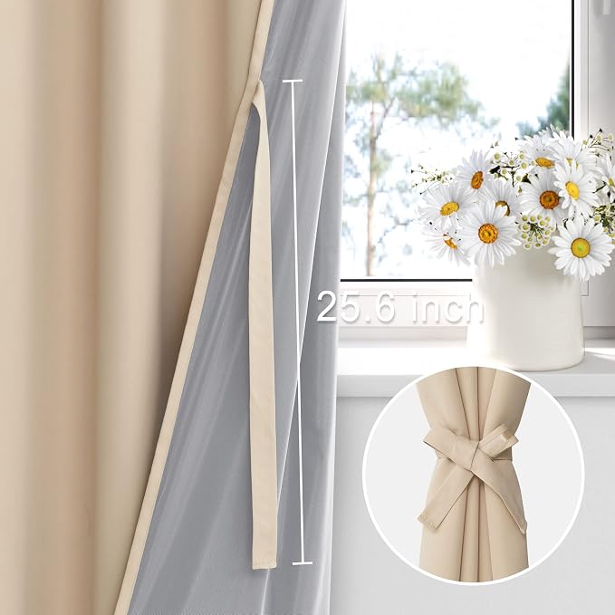 XWZO 100% Blackout Curtains 63 Inches Long - Image 3