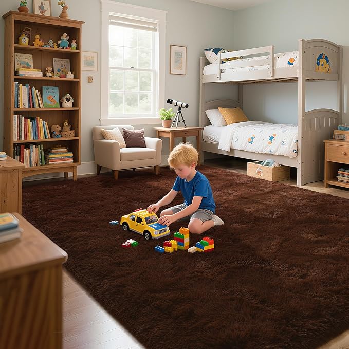 HOMORE Living Room Rug 5 x 7 Area Rug, Large Fluffy Rugs Super Soft Carpet - Image 5