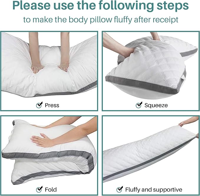 Oubonun Premium Adjustable Loft Quilted Body Pillows - Image 9