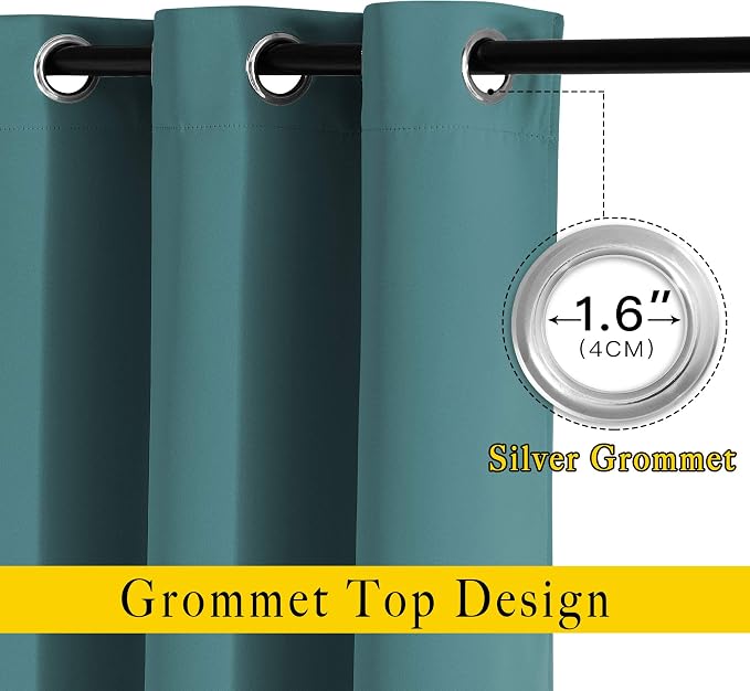 NICETOWN Blackout Room Divider Curtains 118 inches Long 2 Panels, Grommet - Image 2