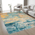 5x7 Area Rug Living Room: Modern Washable Soft Carpet Rosy Haze | by FXRHLP