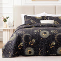 EXQ Home Quilt Set Full Queen Size Black Moon Print Coverlet | Bedding Set by EXQHomeTexitleCoLtd