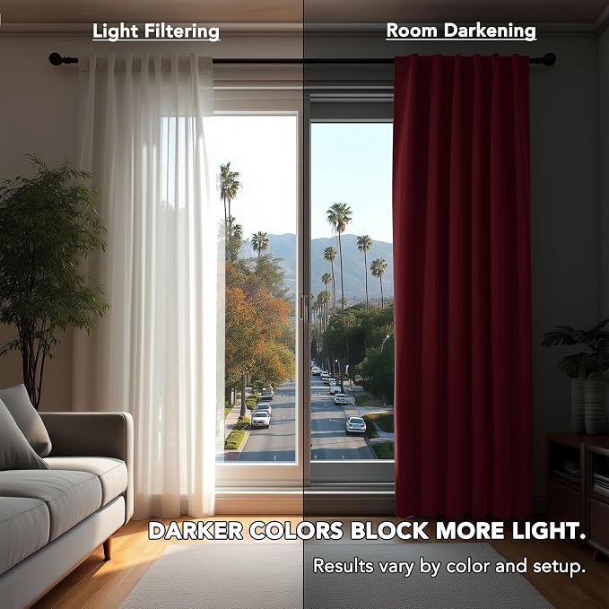 Deconovo Blackout Curtains for Bedroom, Living Room Curtains 63 Inches Long | - Image 6