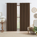 90 Inch Linen Blackout Curtains 2 Panels Set, 100% Black Out Thermal Insulated by KEQIAOSUOCAI