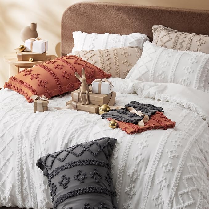Bedsure Tufted Boho Comforter Set California King - Image 7
