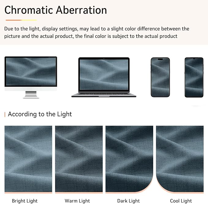 Pinch Pleated Full Blackout Faux Linen Curtains 80 Inches Long | Stone Blue - Image 7