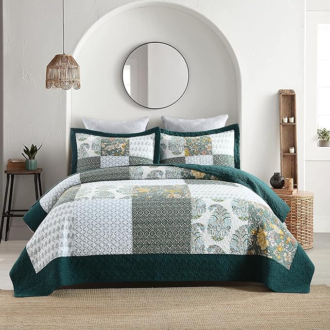 Secgo King Size Comforter Set- 100% Cotton Quilt King Size Set, bedspreads by Secgo