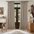 Deep Flax Greige Pleated Blackout Curtains 96 Inches Long 2 Panels | Room by Twodrapes