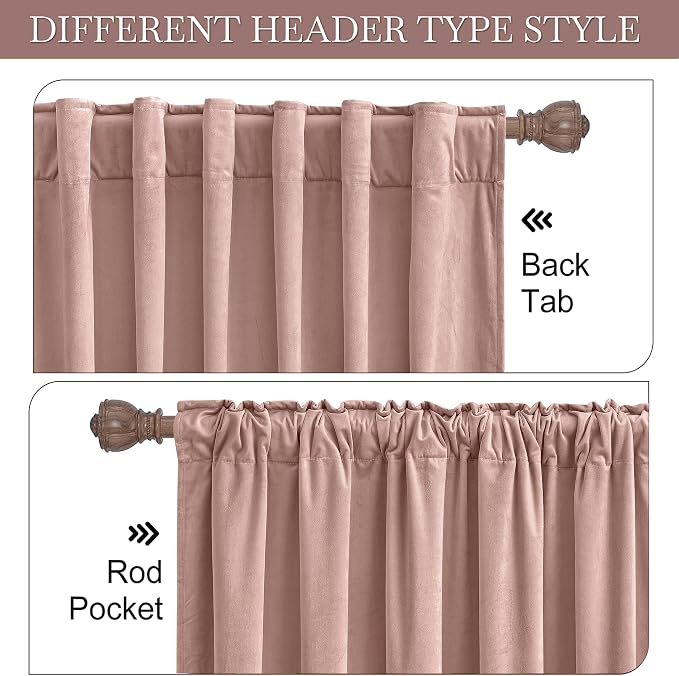 RYB HOME Velvet Curtains 120 inches Long, Extra Long High Ceiling Curtains | - Image 4