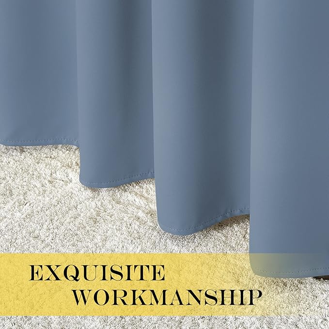 NICETOWN Stone Blue Short Blackout Curtain - Image 6