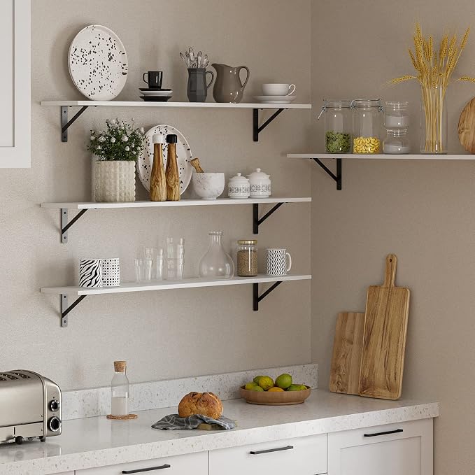 Long Wall Shelves, 55.1Inch Wooden Floating Shelves - Image 7