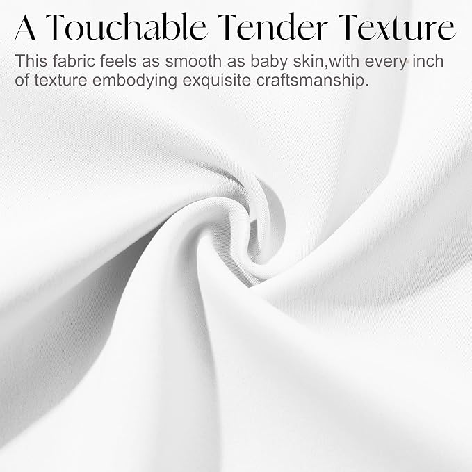 Etherealveil Pure White Pinch Pleated Semi Blackout Curtains 2P 40"x84" | Back - Image 8