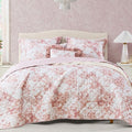 King Quilt Set-3 Pieces Soft Bedding Floral Reversible Coverlet | All Seasons by BLOOMHAVEN