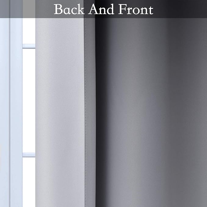 SimpleHome Black to Grey White Ombre Room Darkening Curtains 72 Inch | Curtains - Image 5