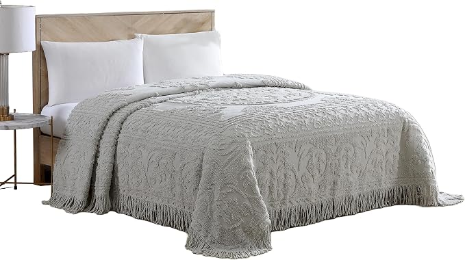 Beatrice Home Fashions Medallion King Cotton Chenille Bedspread, cozy plush by BeatriceHomeFashions