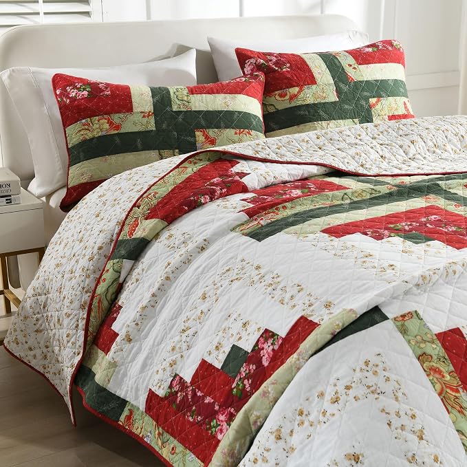 Secgo Handmade Quilted 100% Cotton King Comforter Set - Image 2