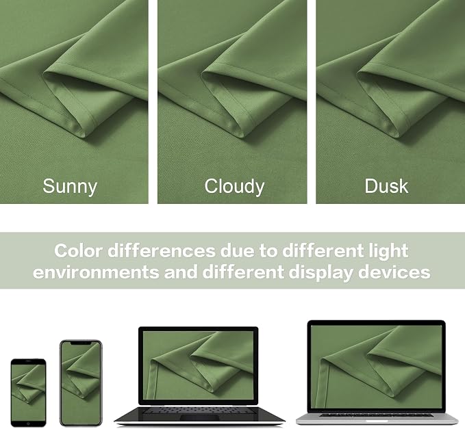 Blackout Curtains Sage Green for Bedroom Living Room 84 Inches Long - Image 5