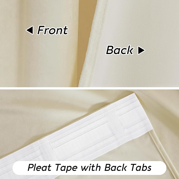 RYB HOME Velvet Curtains 102 inches Long, Extra Long High Ceiling Curtains | - Image 7
