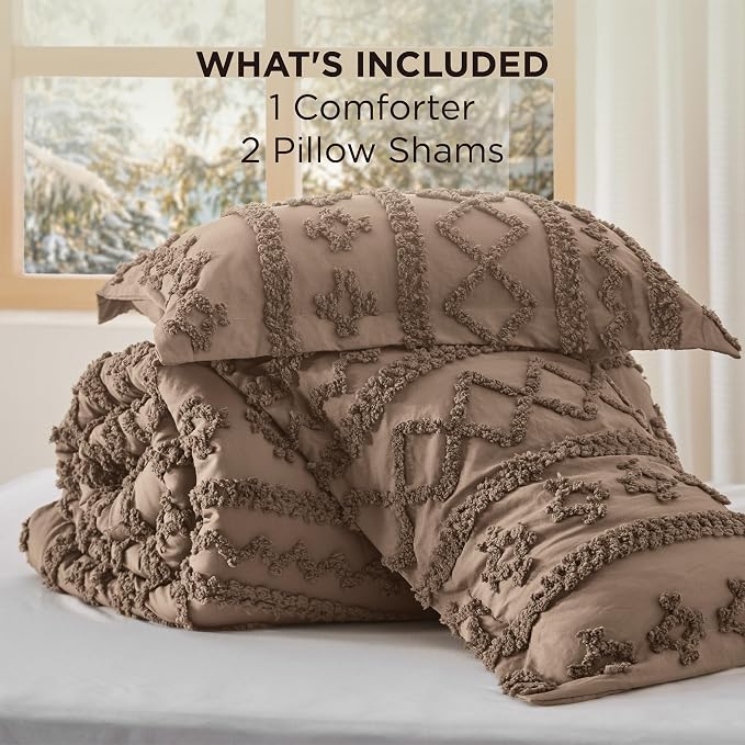 Bedsure Tufted Boho Comforter Set California King Size - Image 6