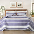 Whale Flotilla Reversible Purple Print Quilt Queen Size by WHALEFLOTILLA