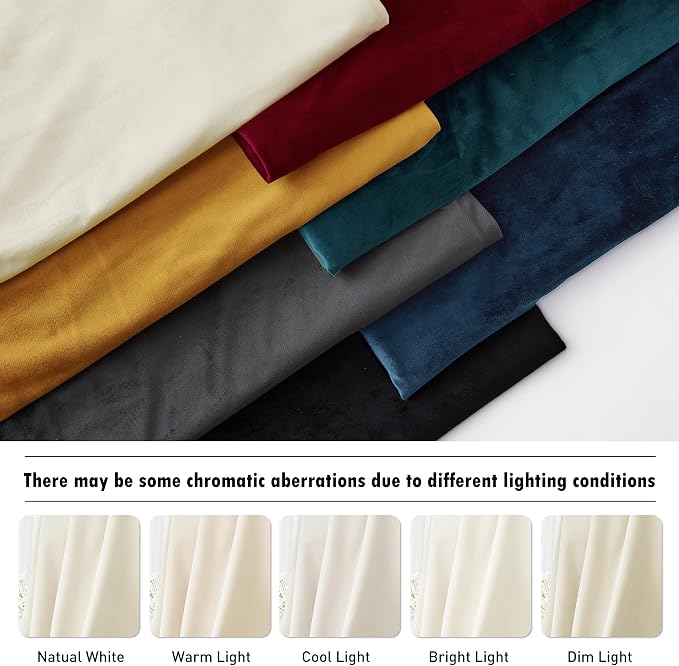 RYB HOME Velvet Curtains 102 inches Long, Extra Long High Ceiling Curtains | - Image 6