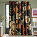 jinchan Black Boho Floral Blackout Curtains W100xL96 Grommet 1 Panel | Room by JINCHAN