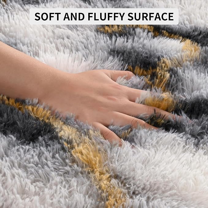 Soft Fluffy Rugs for Living Room, 5x8 Shaggy Area Rug for Bedroom, Modern Shag - Image 7