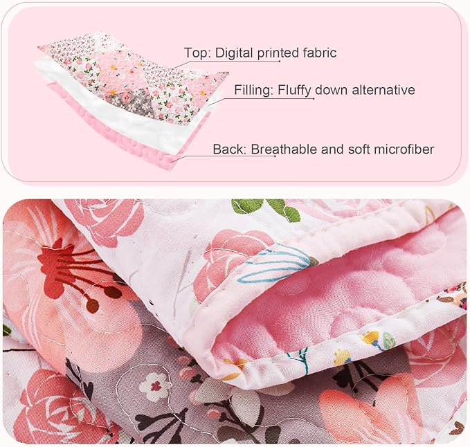 Whale Flotilla California King Size Quilt Set, Extra Soft Floral Bedspreads | - Image 6