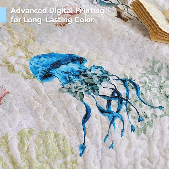 weigelia Coastal Quilt Bedding Set Queen Size - Image 5