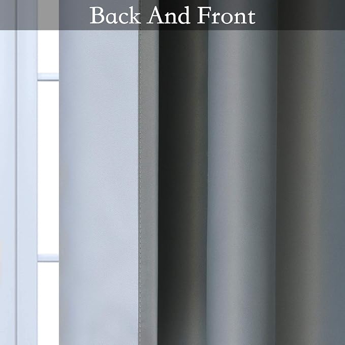 SimpleHome Grey to Grey White Ombre Room Darkening Curtains 84 Inch | Curtains - Image 5
